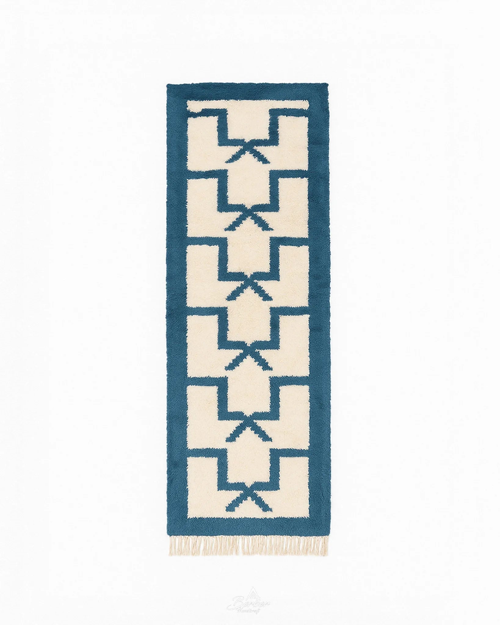 Minimalist Runner Rug 2 X 6 Ft | 60 X 180 Cm / With Tassels / Short (0.4” / 1 cm)