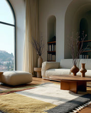 Modern Moroccan Carpet 3 X 5 Ft | 90 X 150 Cm / With Tassels / Short (0.4” / 1 cm)