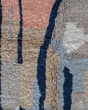 Moroccan Abstract Rug 3 X 5 Ft | 90 X 150 Cm / With Tassels / Short (0.4” / 1 cm)
