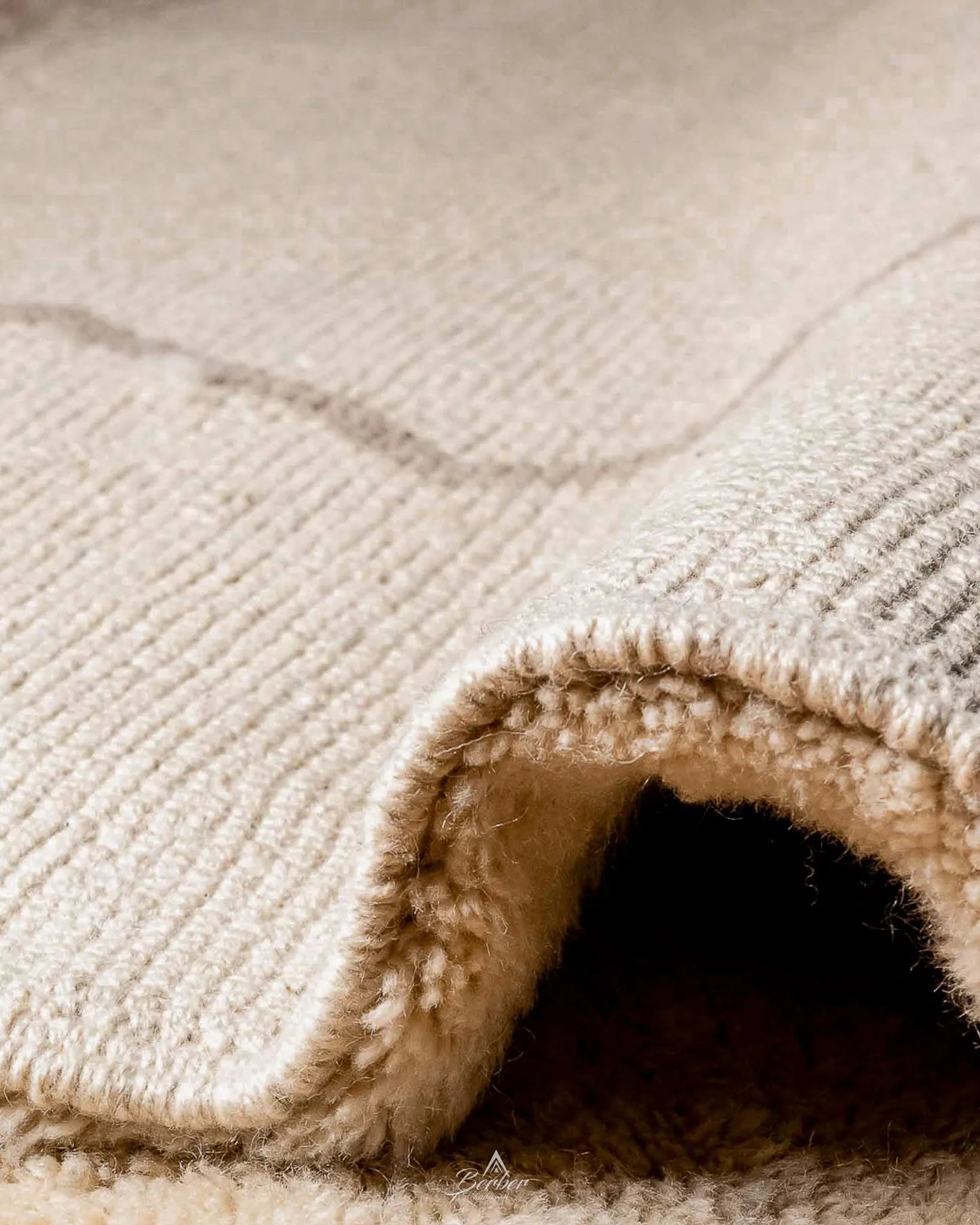 Moroccan Beni Ourain Rug 3 X 5 Ft | 90 X 150 Cm / With Tassels / Short (0.4” / 1 cm)