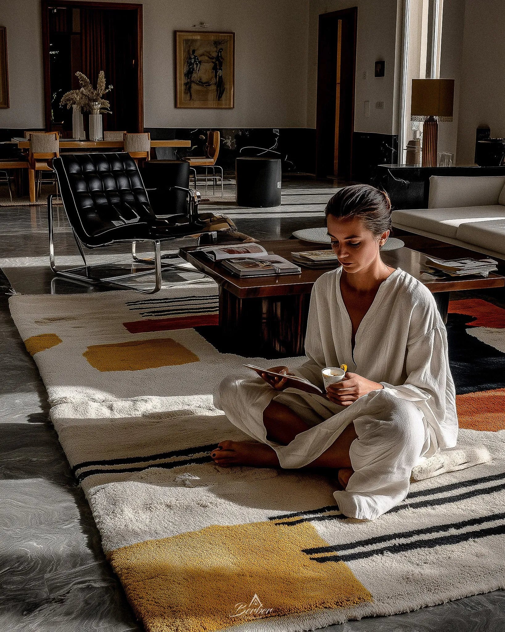 Moroccan Beni Rug 3 X 5 Ft | 90 X 150 Cm / With Tassels / Short (0.4” / 1 cm)