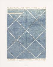 Moroccan Berber Carpet 3 X 5 Ft | 90 X 150 Cm / With Tassels / Short (0.4” / 1 cm)