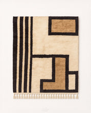 Moroccan Berber Rug 3 X 5 Ft | 90 X 150 Cm / With Tassels / Short (0.4” / 1 cm)