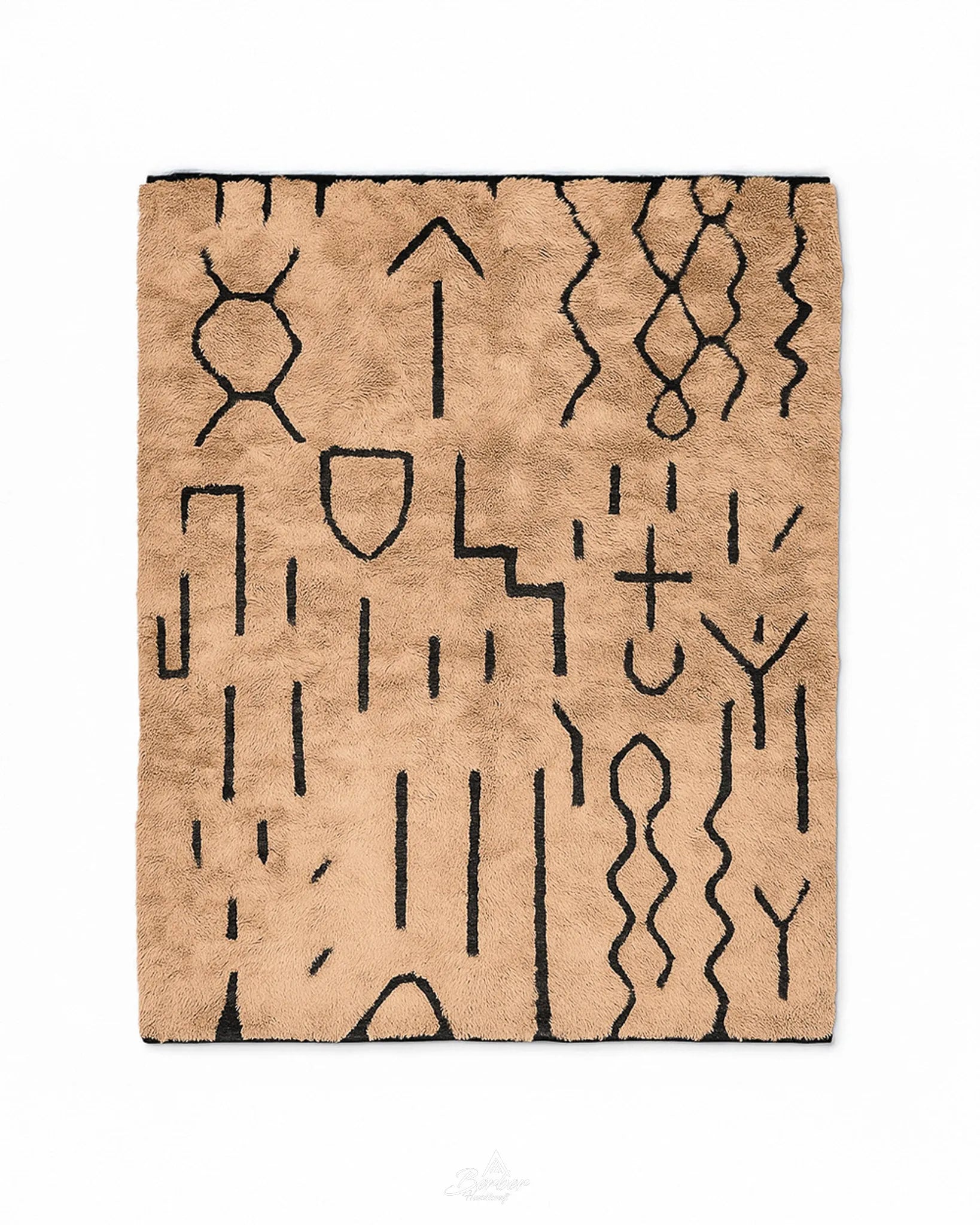 Moroccan Boujaad Rug 3 X 5 Ft | 90 X 150 Cm / With Tassels / Short (0.4” / 1 cm)