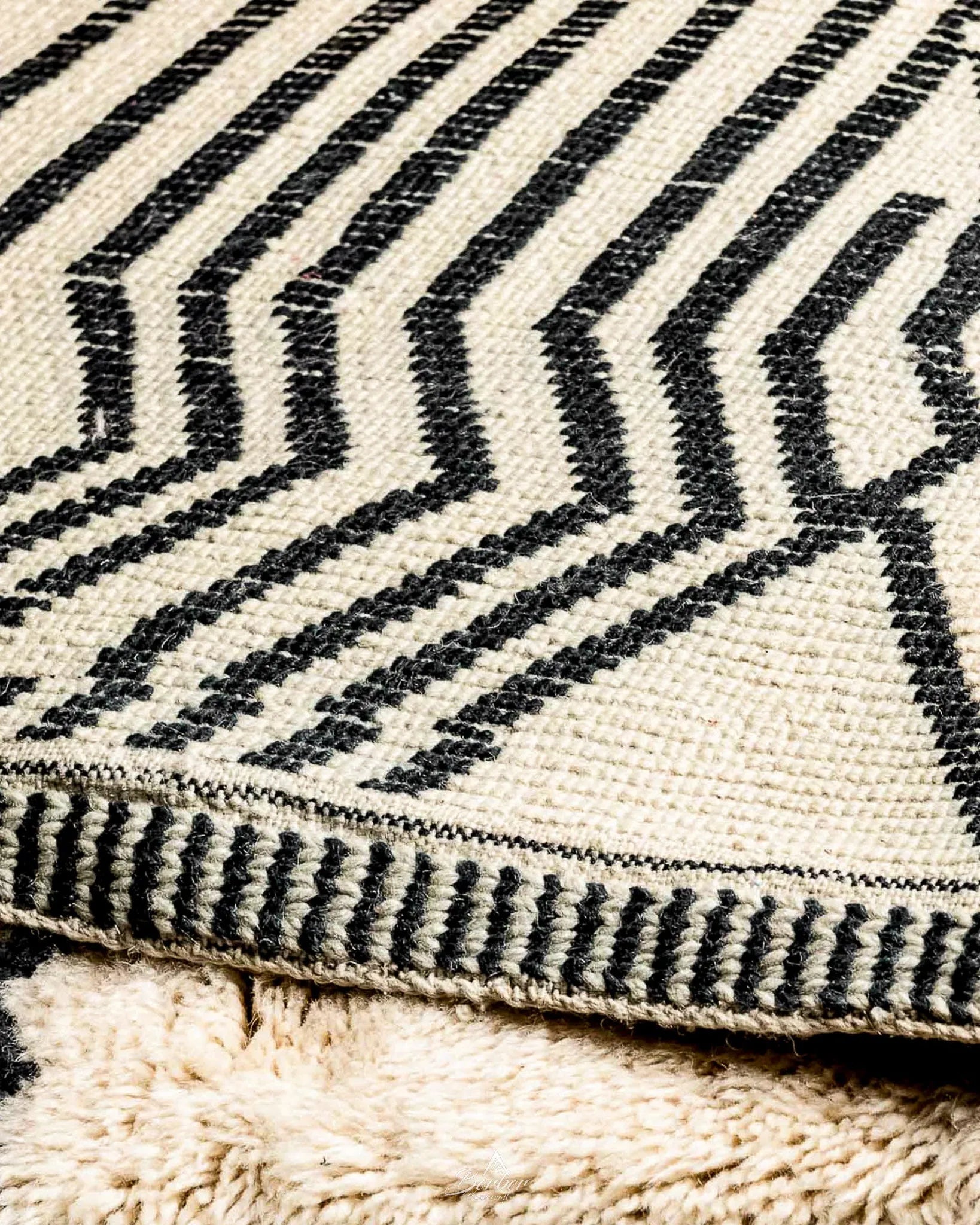 Moroccan Custom Rug 3 X 5 Ft | 90 X 150 Cm / With Tassels / Short (0.4” / 1 cm)