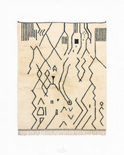 Moroccan Custom Rug 3 X 5 Ft | 90 X 150 Cm / With Tassels / Short (0.4” / 1 cm)