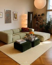 Moroccan Floor Rug 3 X 5 Ft | 90 X 150 Cm / With Tassels / Short (0.4” / 1 cm)