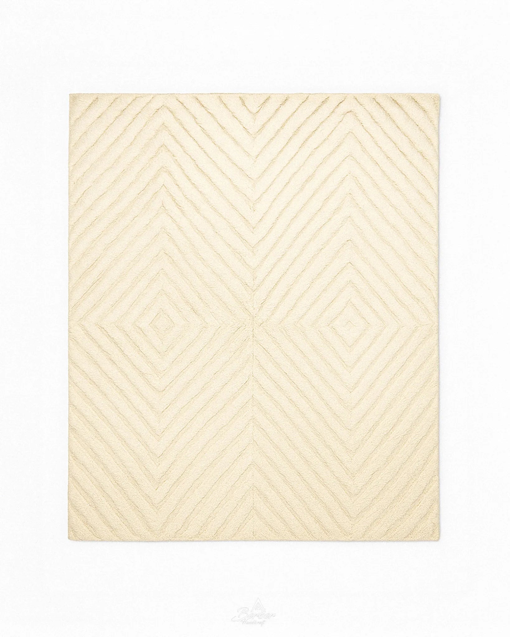 Moroccan Floor Rug 3 X 5 Ft | 90 X 150 Cm / With Tassels / Short (0.4” / 1 cm)