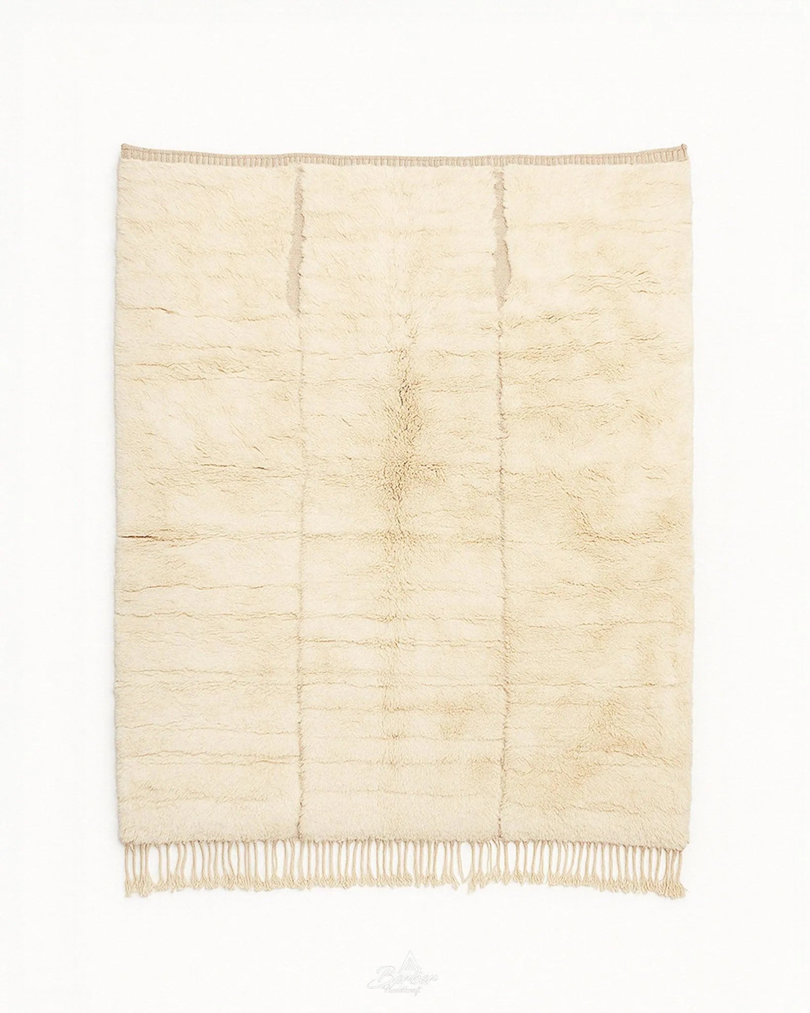 Moroccan Living Room Rug 3 X 5 Ft | 90 X 150 Cm / With Tassels / Short (0.4” / 1 cm)