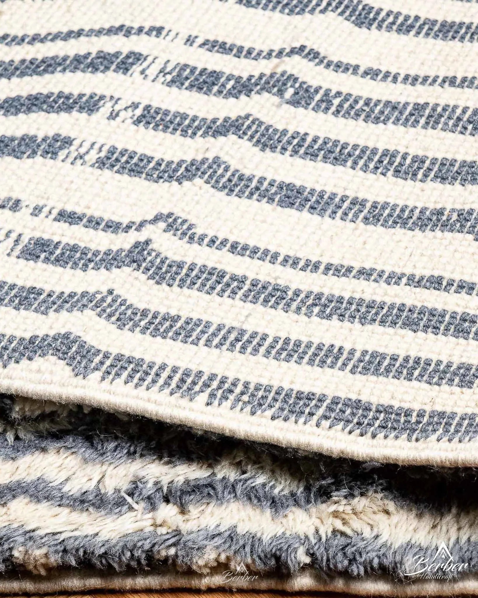 Moroccan Minimalist Rug 3 X 5 Ft | 90 X 150 Cm / With Tassels / Short (0.4” / 1 cm)
