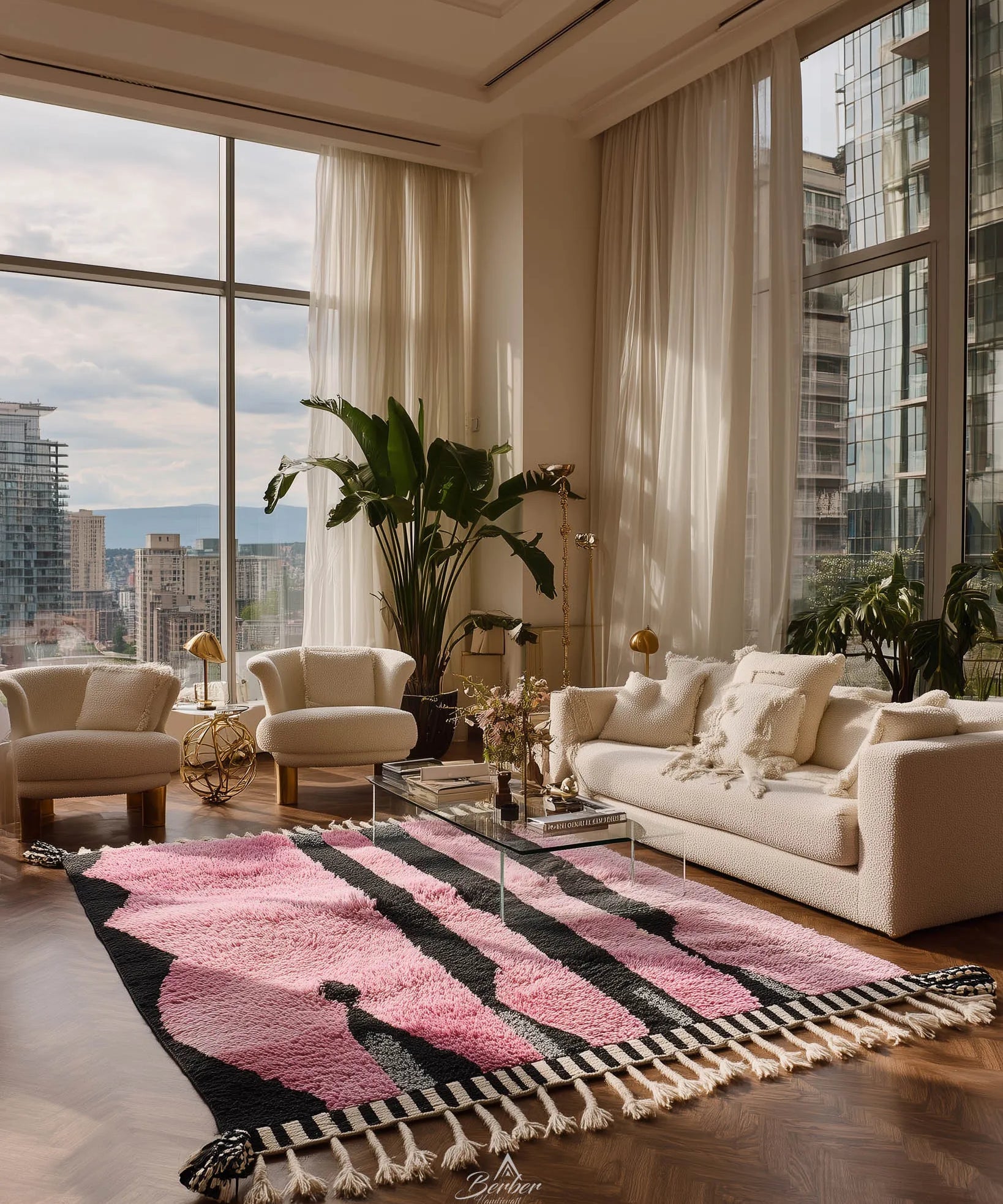 Moroccan Pink Rug-Berber Handicraft