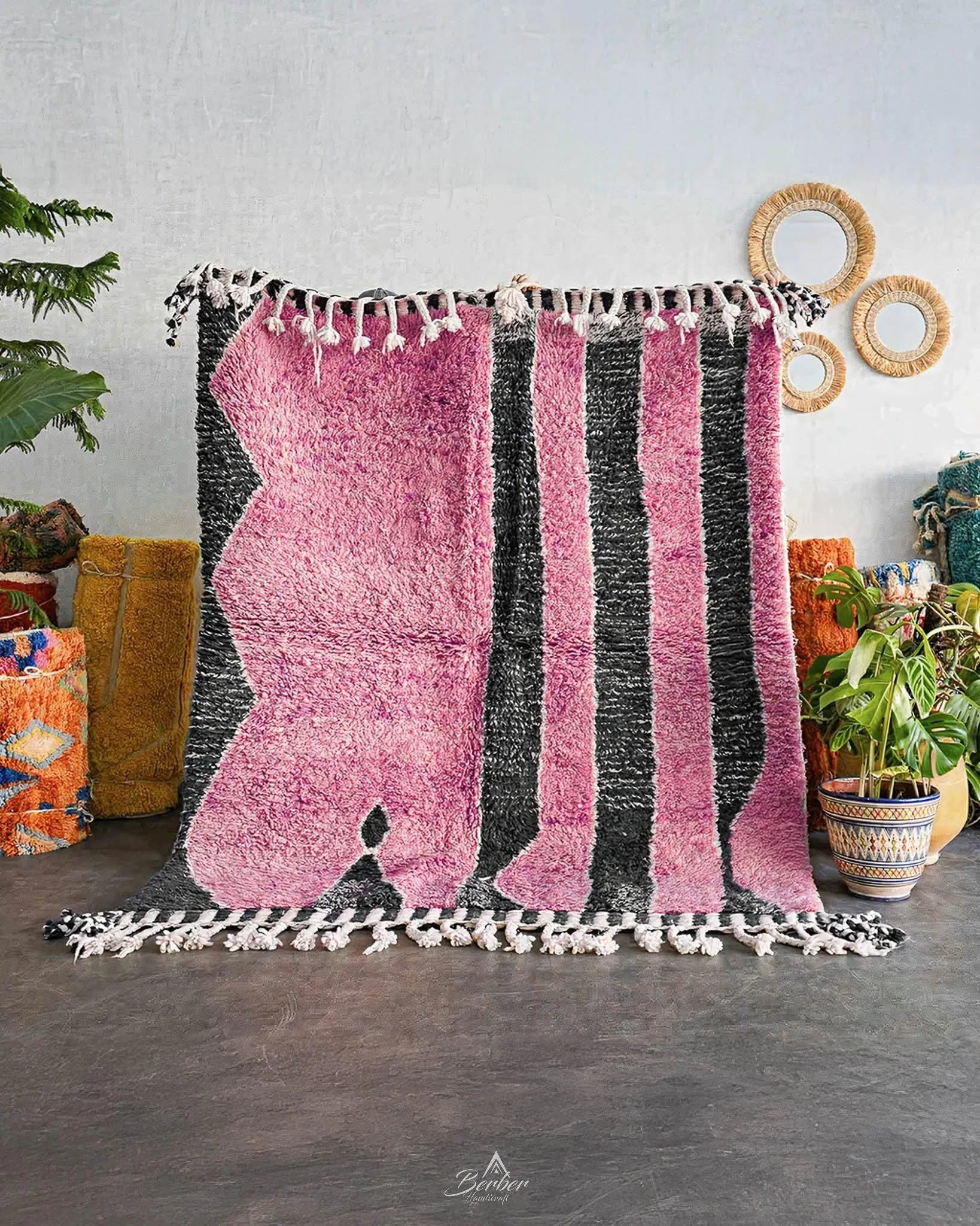 Moroccan Pink Rug-Berber Handicraft