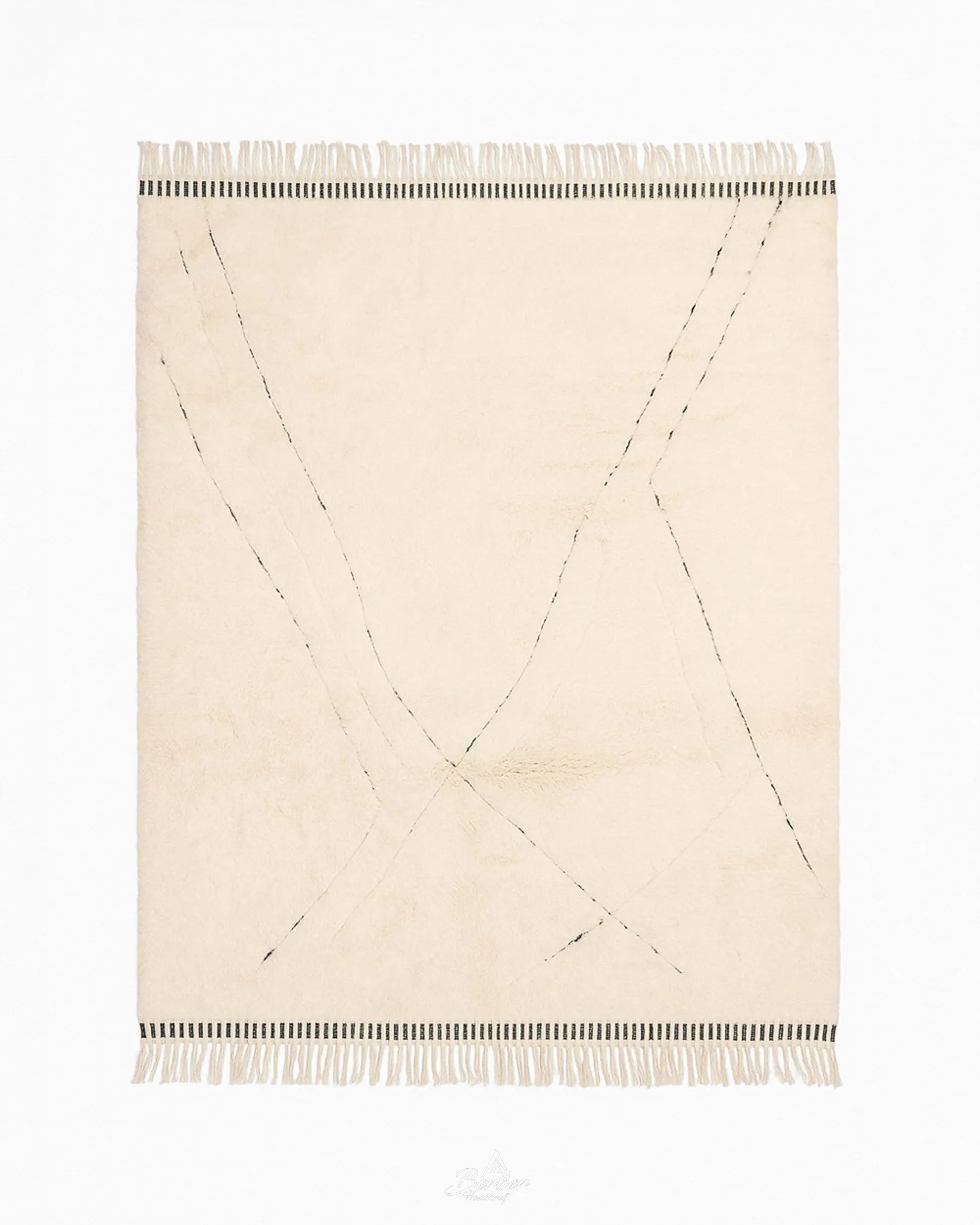 Moroccan Shag Rug 3 X 5 Ft | 90 X 150 Cm / With Tassels / Short (0.4” / 1 cm)
