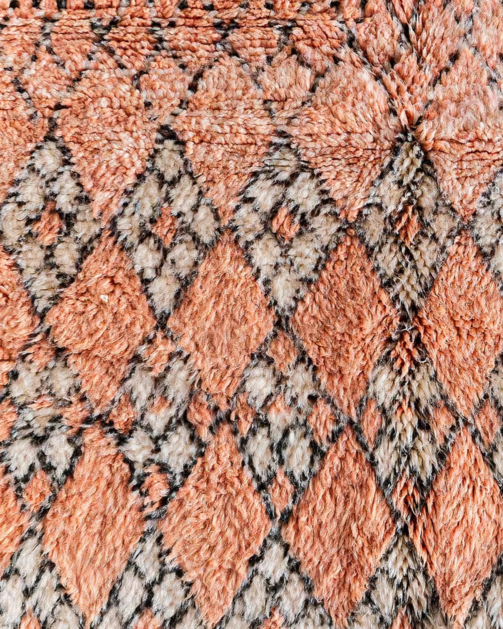 Grand Tapis Berbère Marocain Vintage – 5,5x9,5 Ft – Laine Tissée Main – Années 70