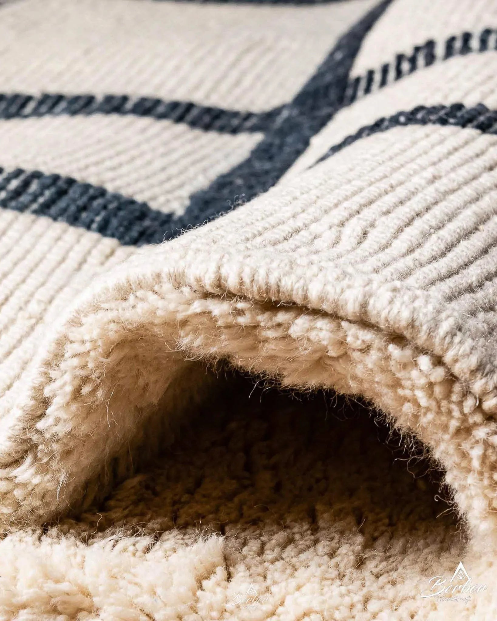 Moroccan Wool Carpet 3 X 5 Ft | 90 X 150 Cm / With Tassels / Short (0.4” / 1 cm)