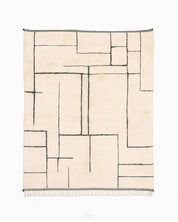 Moroccan Wool Carpet 3 X 5 Ft | 90 X 150 Cm / With Tassels / Short (0.4” / 1 cm)