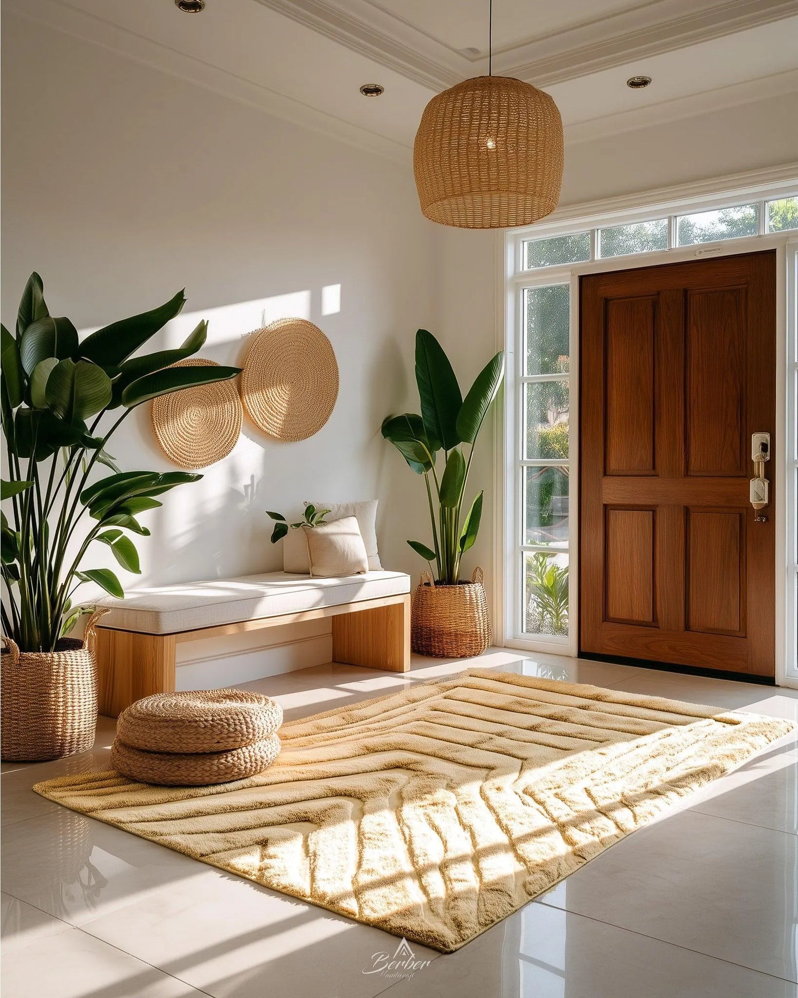 Moroccan Wool Rugs 3 X 5 Ft | 90 X 150 Cm / With Tassels / Short (0.4” / 1 cm)