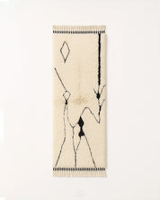 Moroccan Wool Runner 2 X 6 Ft | 60 X 180 Cm / With Tassels / Short (0.4” / 1 cm)