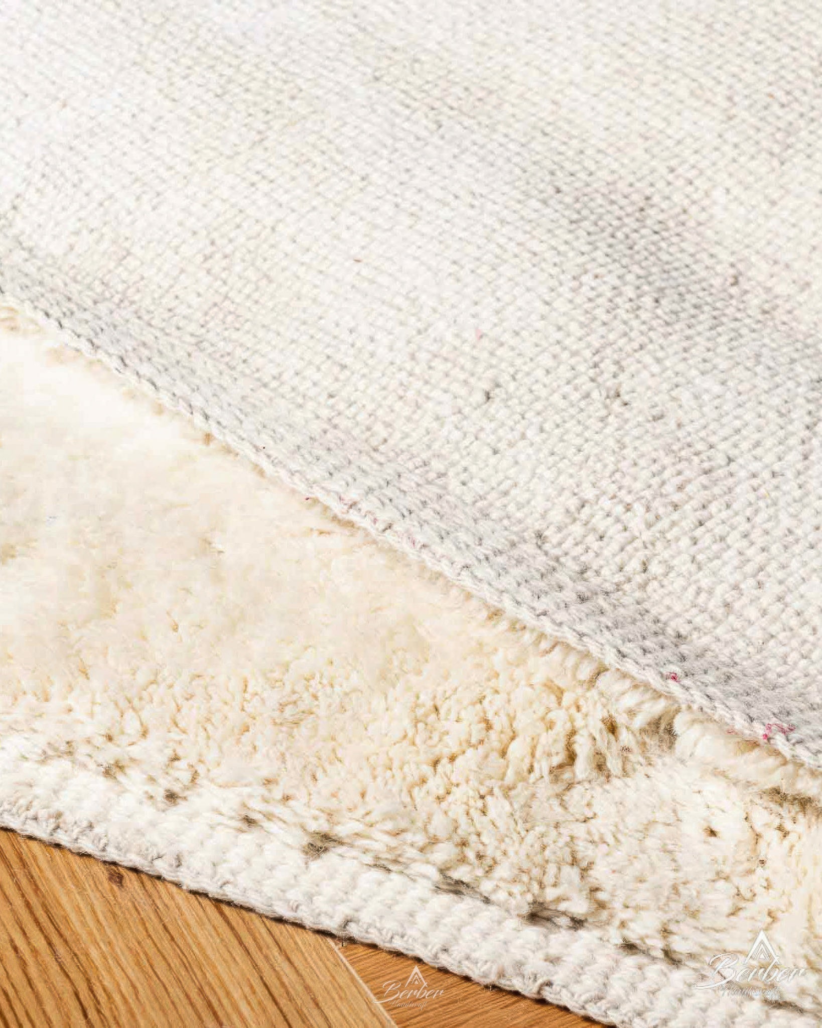 Hand Made Off White Wool Rug