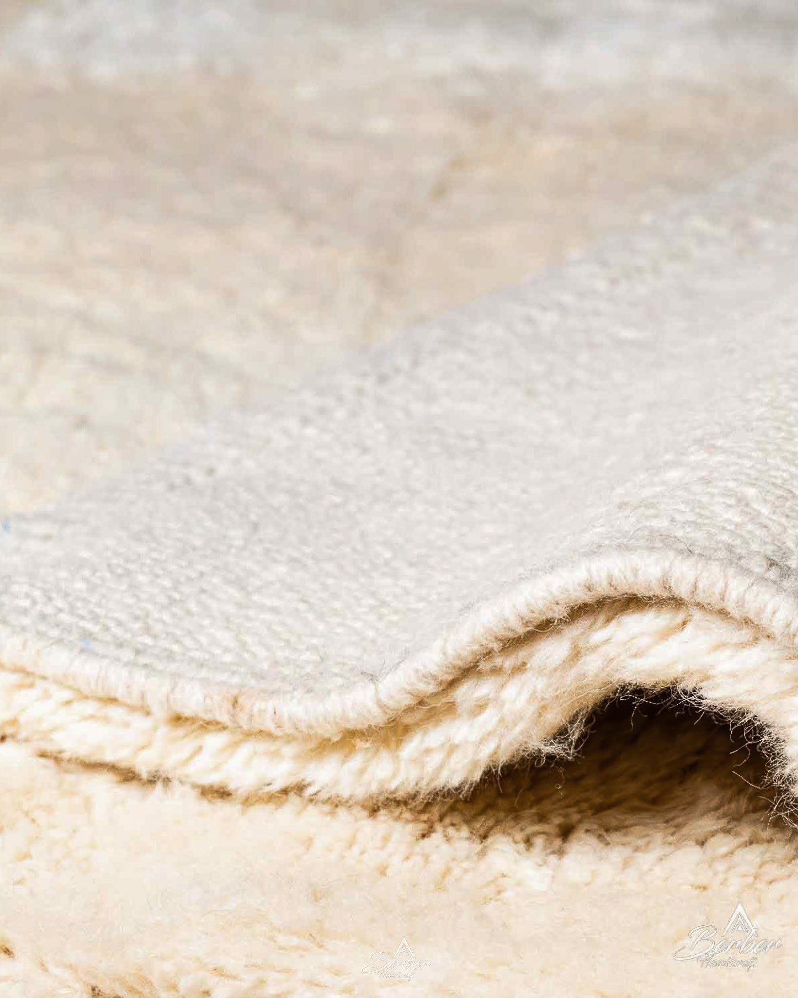 Hand Made Off White Wool Rug