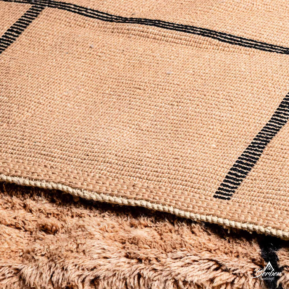 Peach Grid Berber Rug - Berber Handicraft