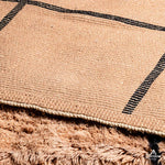 Peach Grid Berber Rug - Berber Handicraft