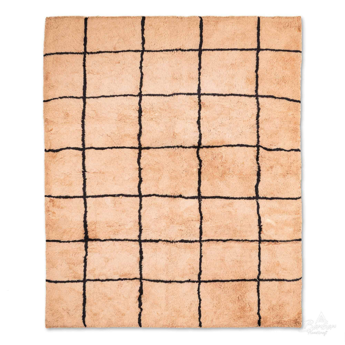 Peach Grid Berber Rug - Berber Handicraft