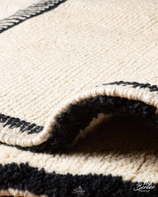 Off White Moroccan Runner Rug 2 X 6 Ft | 60 X 180 Cm / With Tassels / Short (0.4” / 1 cm)