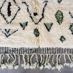 White and Green Azilal Rug - Berber Handicraft