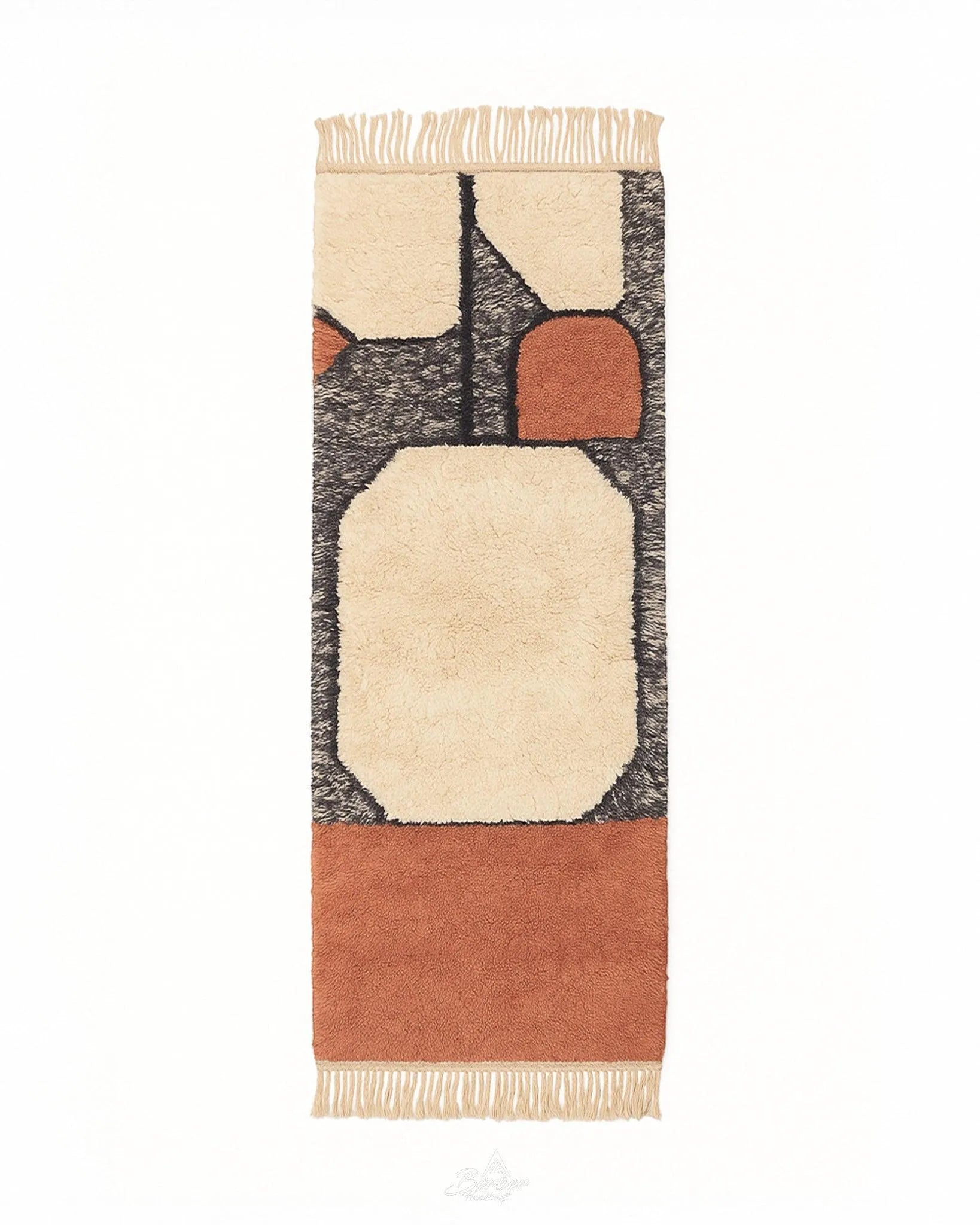 Morocco Rug Runner 2 X 6 Ft | 60 X 180 Cm / With Tassels / Short (0.4” / 1 cm)