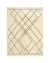 Neutral Berber Wool Rug 3 X 5 Ft | 90 X 150 Cm / With Tassels / Short (0.4” / 1 cm)