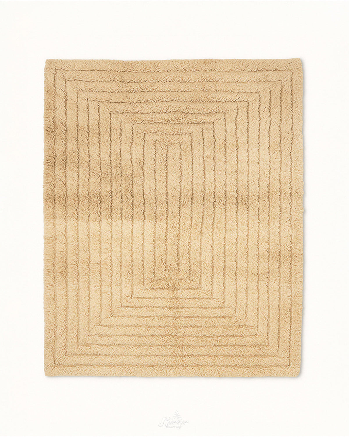 Art Deco Wool Rug 3 X 5 Ft | 90 X 150 Cm / With Tassels / Short (0.4” / 1 cm)