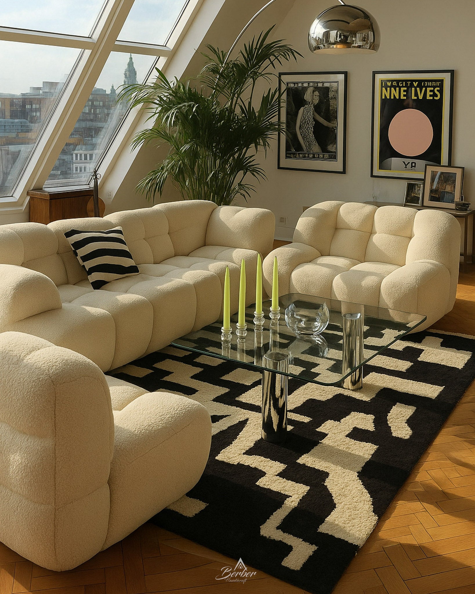 Patterned Mrirt Rug 3 X 5 Ft | 90 X 150 Cm / With Tassels / Short (0.4” / 1 cm)