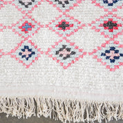 White pink Boho Berber rug-Berber Handicraft