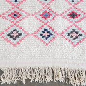 White pink Boho Berber rug-Berber Handicraft