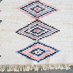 White blue Boucherouite rug