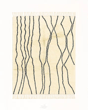 Natural Wool Shag Rug 3 X 5 Ft | 90 X 150 Cm / With Tassels / Short (0.4” / 1 cm)
