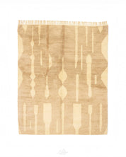 Neutral Beni Ourain Rug 3 X 5 Ft | 90 X 150 Cm / With Tassels / Short (0.4” / 1 cm)