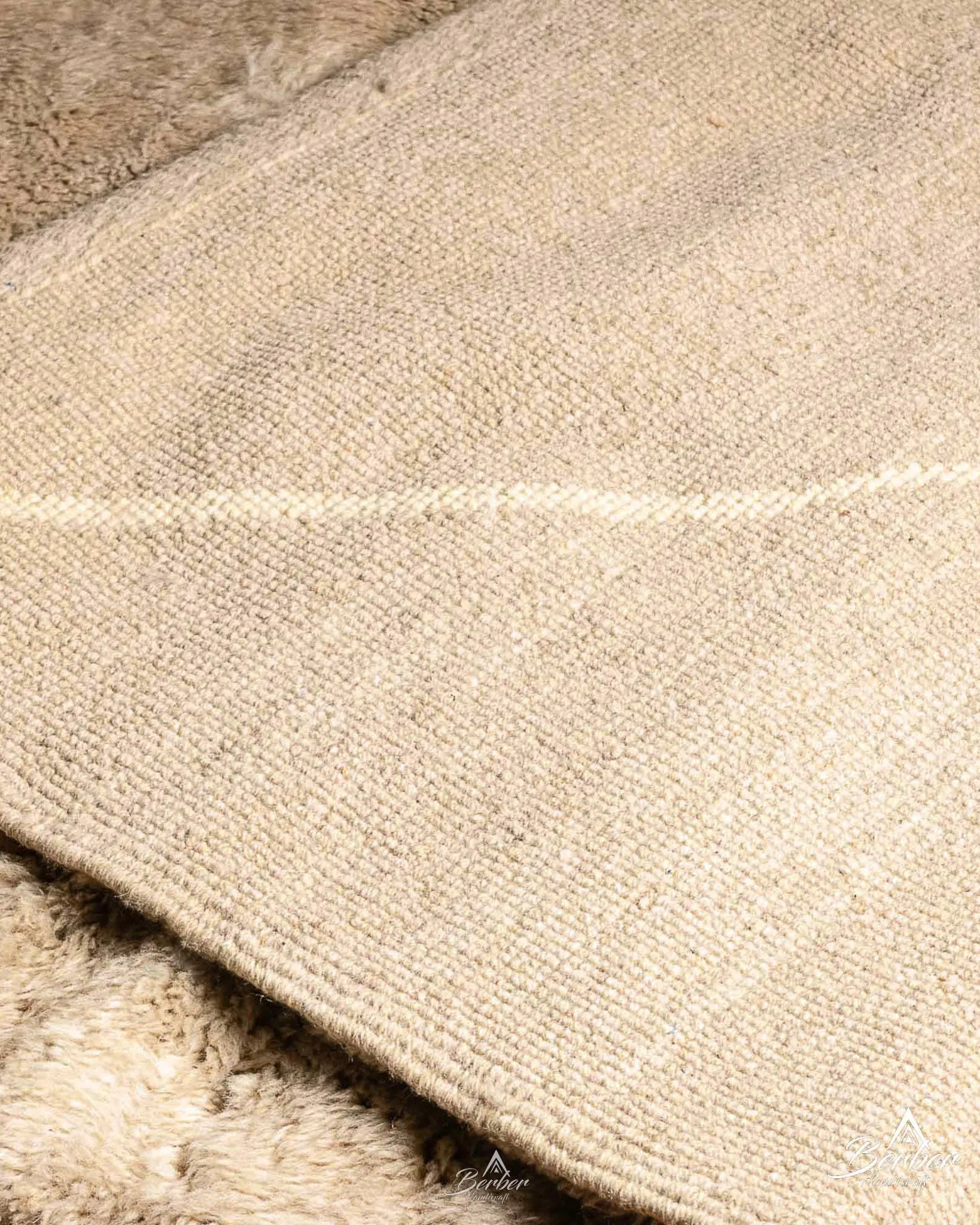 Neutral Berber Carpet 3 X 5 Ft | 90 X 150 Cm / With Tassels / Short (0.4” / 1 cm)