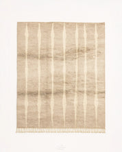 Neutral Handwoven Rug 3 X 5 Ft | 90 X 150 Cm / With Tassels / Short (0.4” / 1 cm)