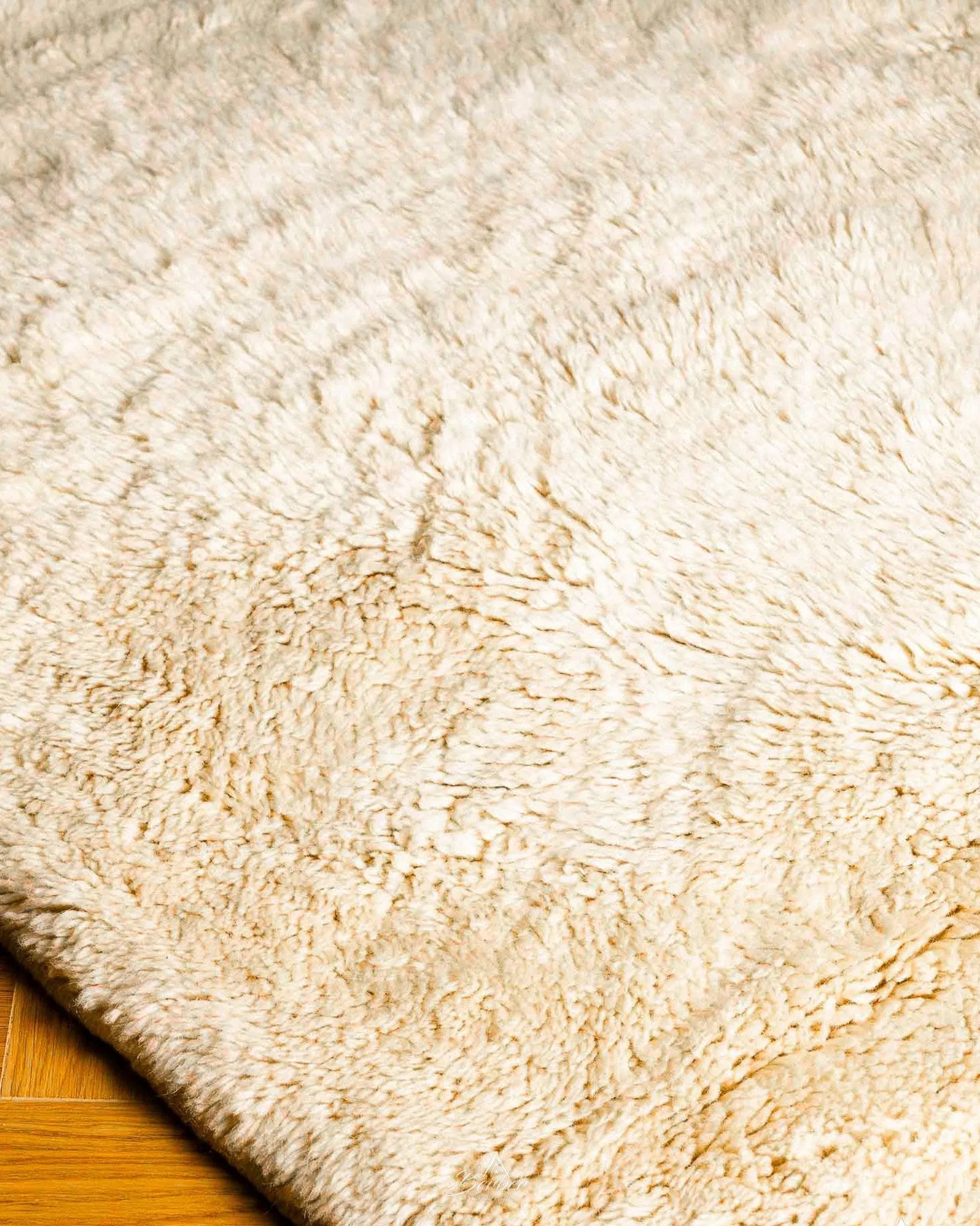 Off White Beni Ourain Carpet 3 X 5 Ft | 90 X 150 Cm / With Tassels / Short (0.4” / 1 cm)
