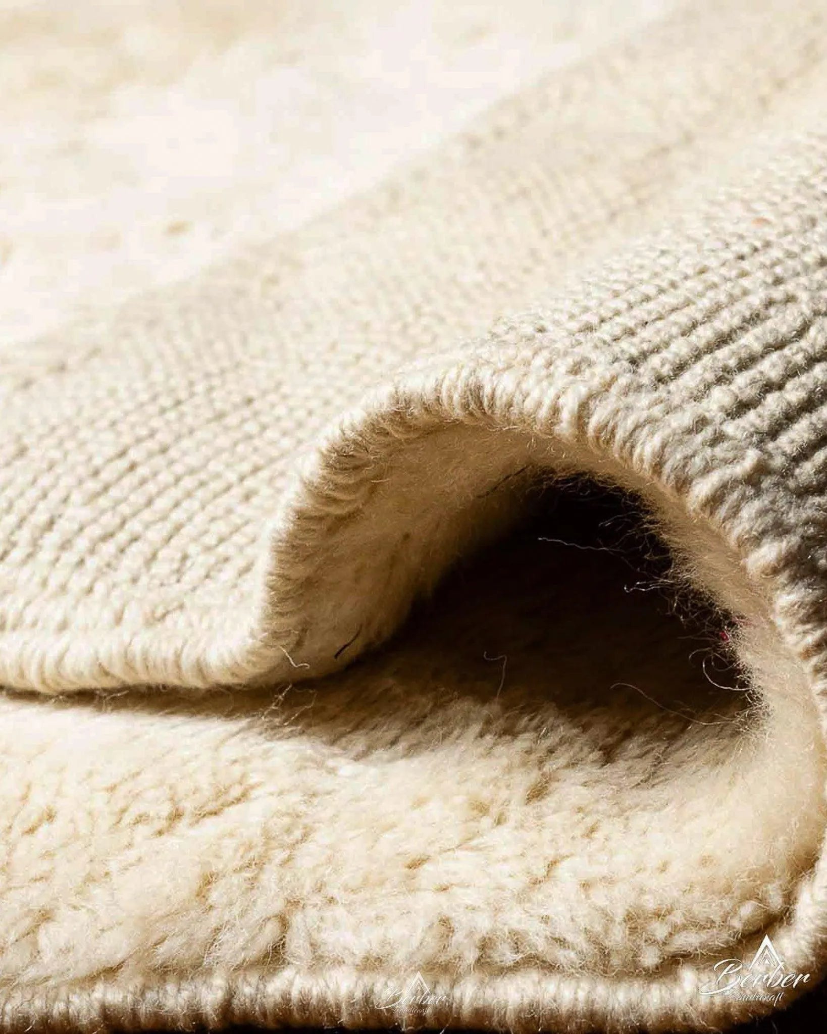 Off White Berber Rug 3 X 5 Ft | 90 X 150 Cm / With Tassels / Short (0.4” / 1 cm)