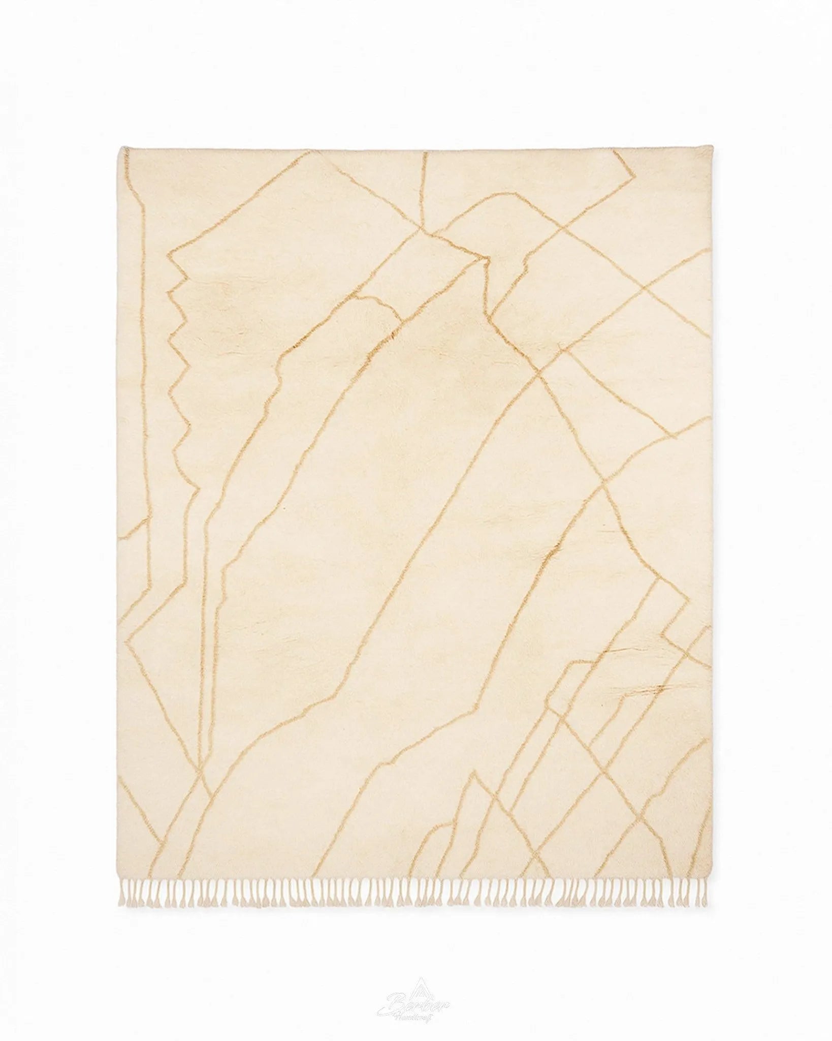 Off White Berber Rug 3 X 5 Ft | 90 X 150 Cm / With Tassels / Short (0.4” / 1 cm)