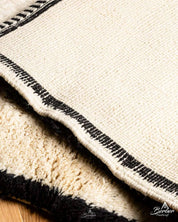 Off White Berber Runner Rug 2 X 6 Ft | 60 X 180 Cm / With Tassels / Short (0.4” / 1 cm)