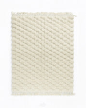 Off White Checkered Rug-Berber Handicraft