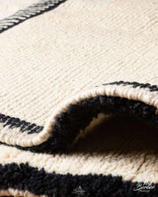 Off White Moroccan Runner Rug 2 X 6 Ft | 60 X 180 Cm / With Tassels / Short (0.4” / 1 cm)