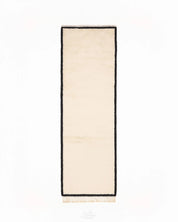 Off White Moroccan Runner Rug 2 X 6 Ft | 60 X 180 Cm / With Tassels / Short (0.4” / 1 cm)
