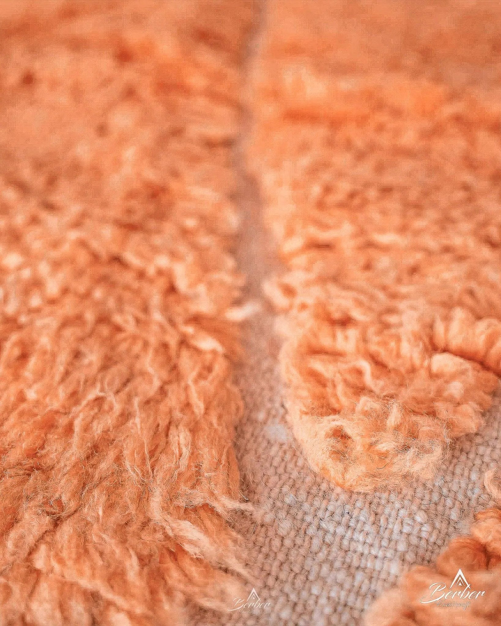 Orange Beni Ourain Rug 3 X 5 Ft | 90 X 150 Cm / With Tassels / Short (0.4” / 1 cm)