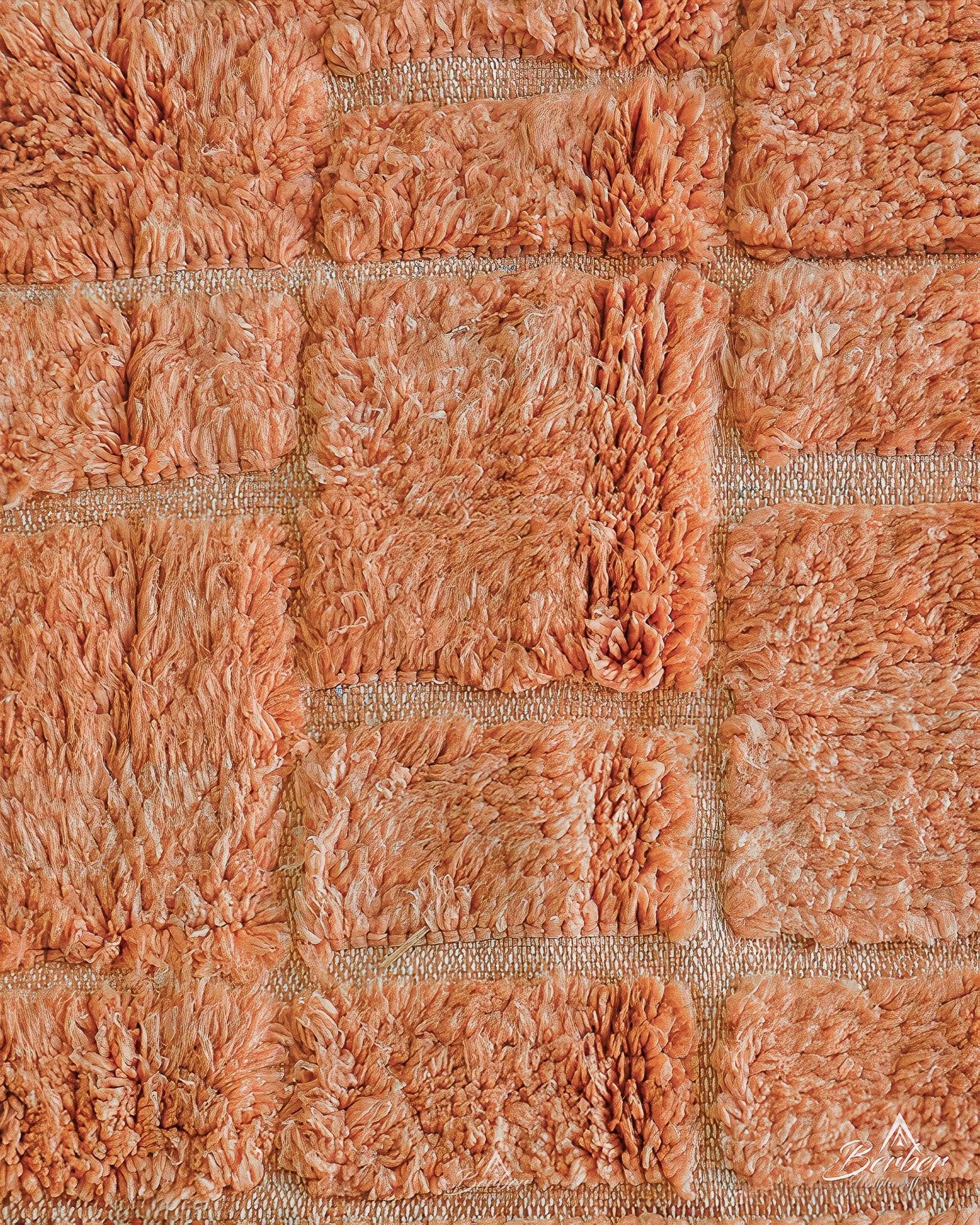 Orange Berber Rug 3 X 5 Ft | 90 X 150 Cm / With Tassels / Short (0.4” / 1 cm)