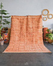Orange Berber Rug 3 X 5 Ft | 90 X 150 Cm / With Tassels / Short (0.4” / 1 cm)